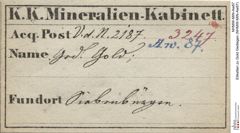 Etiketten zu Gold Gediegen (NHMW-MIN-Aw87)